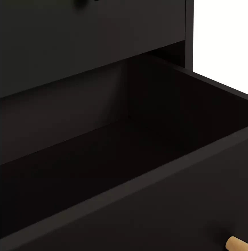 Otto 4 Drawer Chest Black | Bedroom Storage Chest of Drawers Furniture