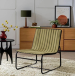 Riba Fabric Sling Accent Chair Khaki | Modern Living Room Lounge Chair Furniture