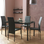 Lido Extending Grey Dining Table & 4 Grey Chairs | Flexible Seating Arrangement