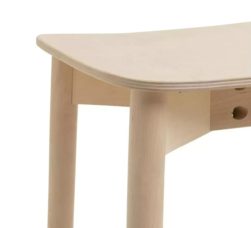 Habitat Nina Solid Birch Bar Stool - Natural | Modern Kitchen Breakfast Chair