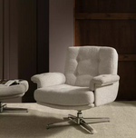 Dawson Fabric Swivel Chair Natural | Accent Lounge Armchair Furniture