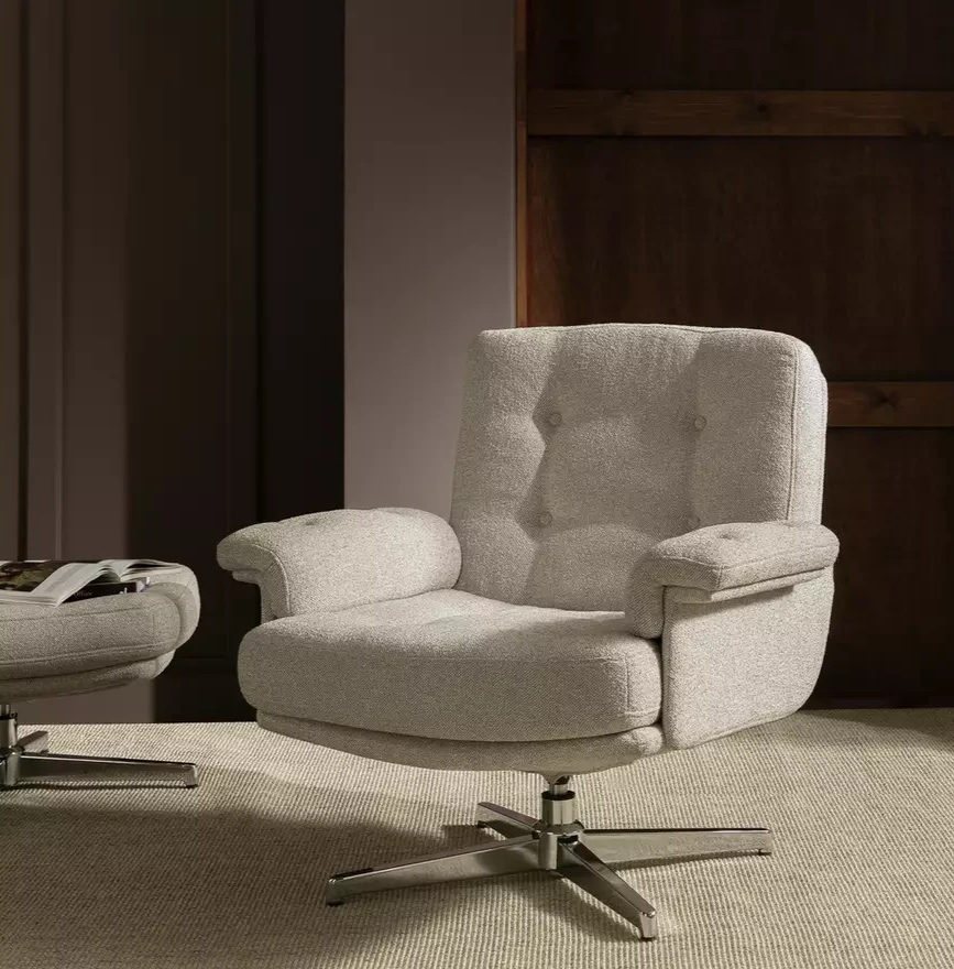 Dawson Fabric Swivel Chair Natural | Accent Lounge Armchair Furniture