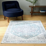 intage Effect Blue Rug 120x170cm | Modern Living Room Floor Rug Carpet