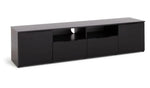 Home Hayward 2 Drawer TV Unit Black | Living Room Entertainment Stand Cabinet