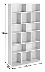 Wide CD and DVD Unit - Oak Effect | Oak Media Storage Shelf Rack for CDs & DVDs