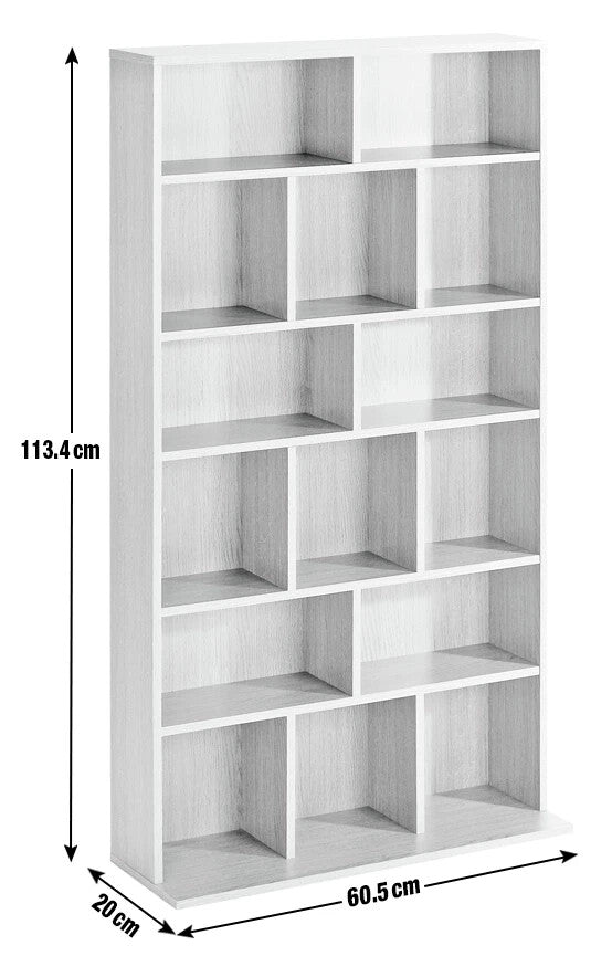 Wide CD and DVD Unit - Oak Effect | Oak Media Storage Shelf Rack for CDs & DVDs
