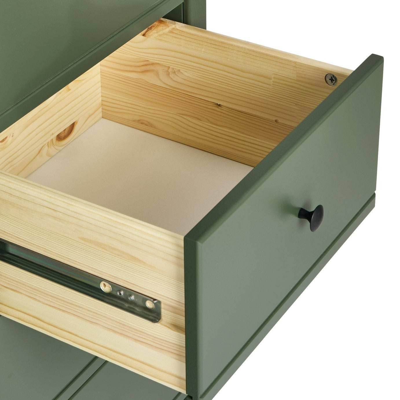 Brooklyn 1 Door 5 Drawer Short Wardrobe - Sage Green | Short wardrobe