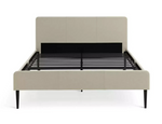 Home Kristopher Double Fabric Bed Frame - Cream | Cream Upholstered Bed Modern