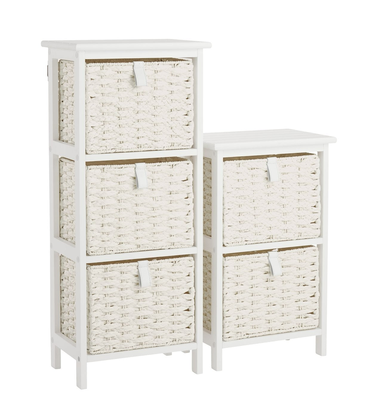Home 2 & 3 Drawer Woven Bathroom Storage Unit - White | Practical Everyday Use