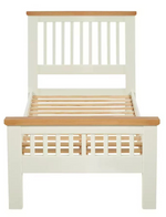 Aubrey Single Wooden Bed Frame Two Tone | Shaker Style Solid Pine Cream Oak