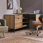 Home Loft Living 2 Drawer Swivel Office Desk Oak | Home Office