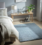 Habitat Recycled Cosy Plain Shaggy Rug - 80x150cm - Blue
