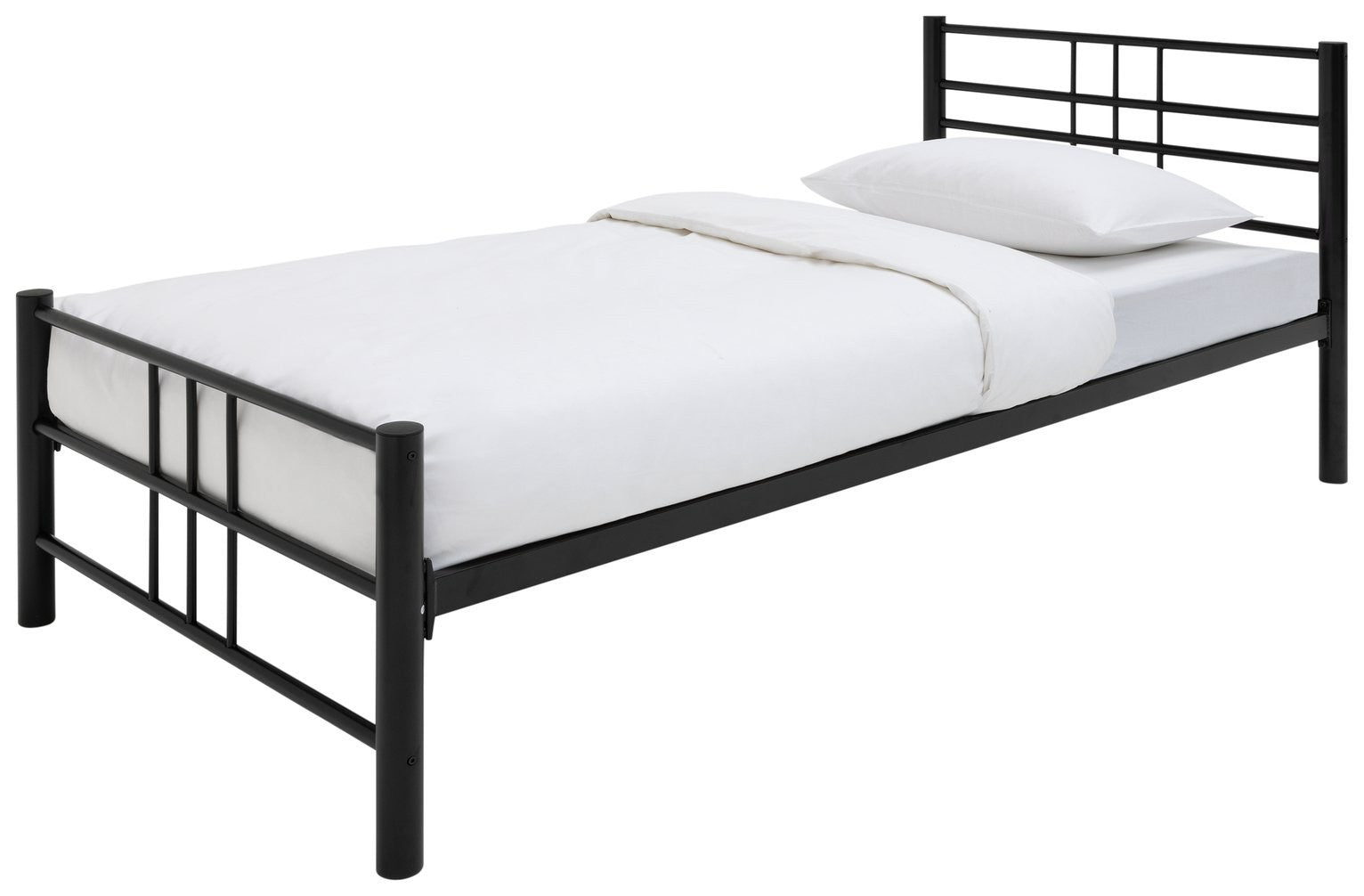 Home Atlas Single Metal Bed Frame - Black | Modern Strong Bedroom Furniture Bed