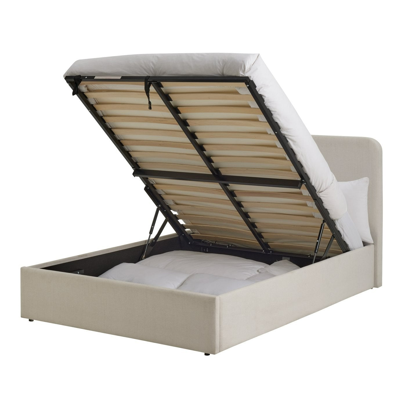 Chadwell Double End Lift Ottoman Bed - Natural | Gas lift mechanism bed