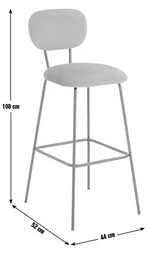 Habitat Ariana Pair of Velvet Bar Stools Copper | Modern Kitchen Island Chairs