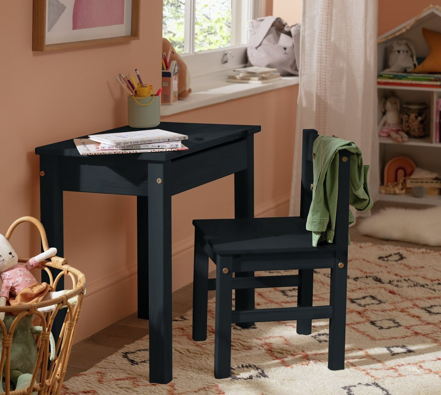 Kids Scandinavia Desk & Chair - Ink Blue ( B Grade )