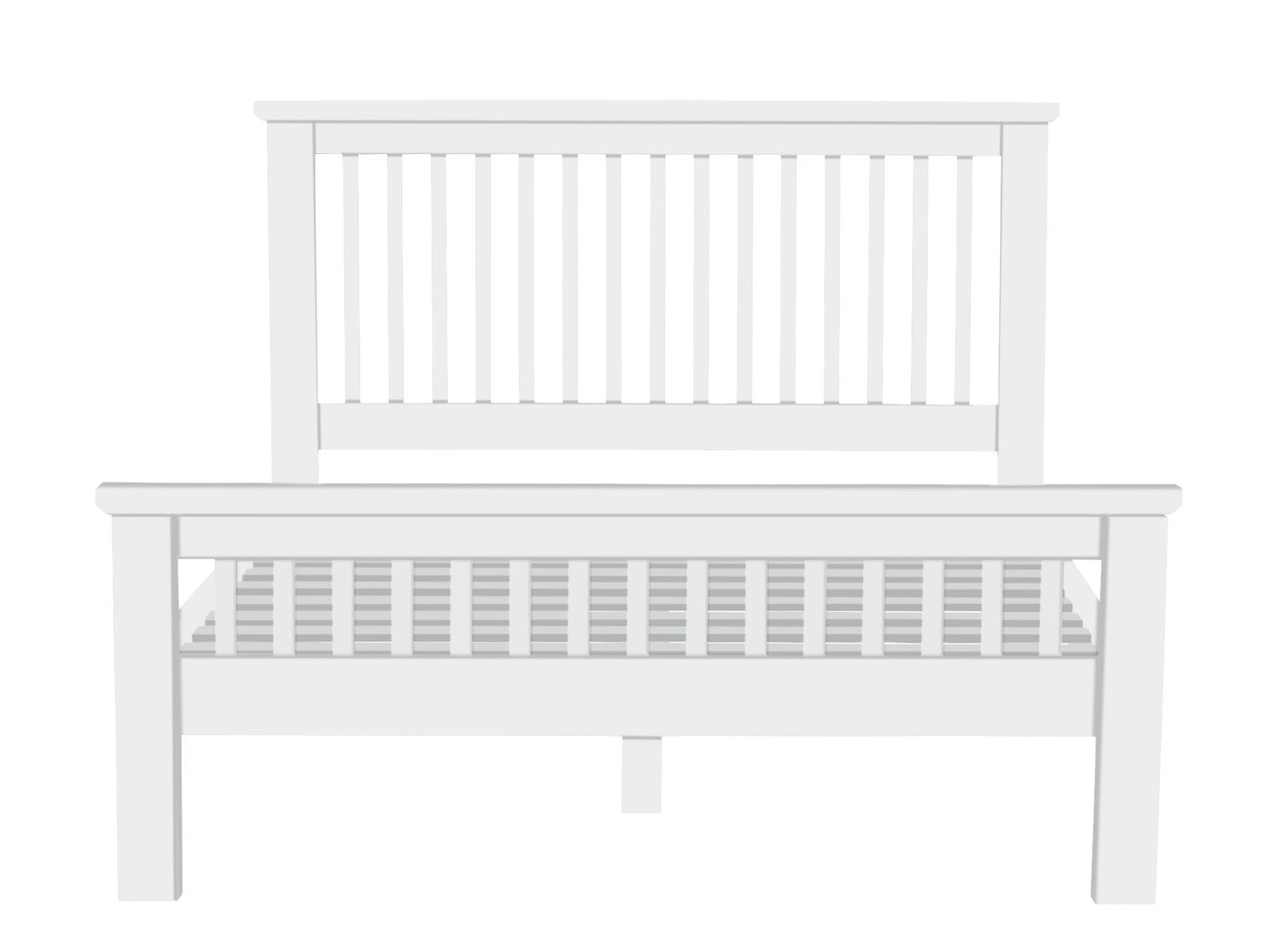 Home Aubrey Small Double Wooden Bed Frame - White | Sturdy wood bed frame