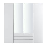 Hallingford 4 Door 3 Drawer Wardrobe- White Gloss | High Shine Furniture