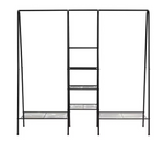 Kevin Triple Clothes Rail Black | Heavy Duty Garment Hanging Rail Clothes Storag