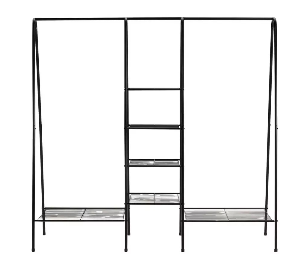 Kevin Triple Clothes Rail Black | Heavy Duty Garment Hanging Rail Clothes Storag