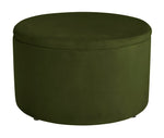 Large Dex Velvet Storage Footstool - Green