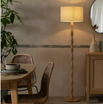 Bobbin Ash Wood Stick Floor Lamp - Natural