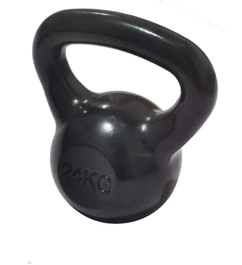 Pro Fitness Cast Iron 24kg Kettlebell Black | Home Gym Weight Training Equipment