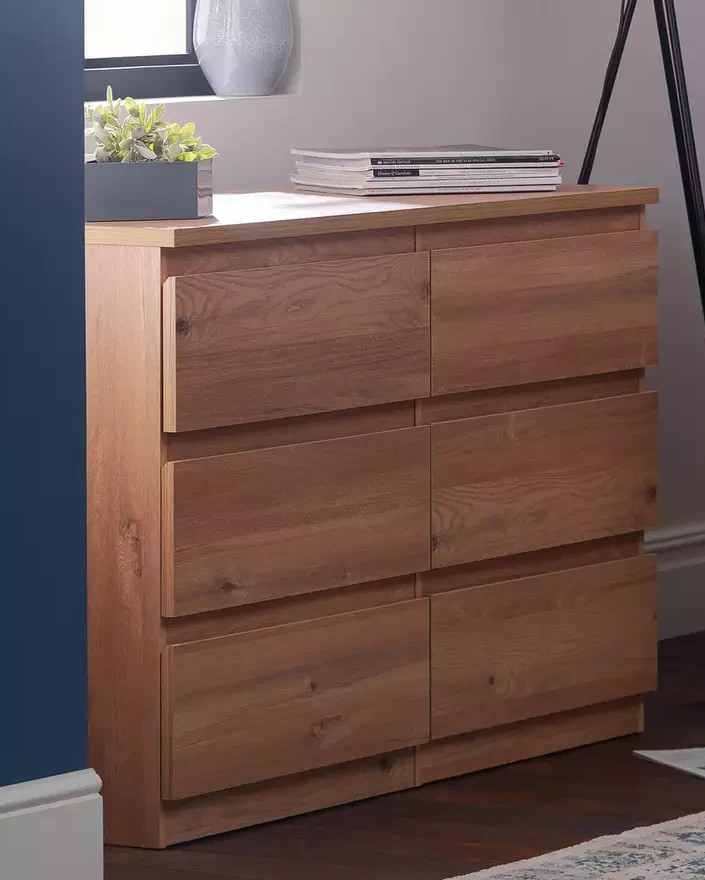 Jenson 6 Drawer Chest - Oak Effect (B GRADE 1025)