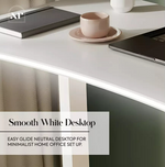 XR Living Oka RGB LED App Control Office Desk 110x55cm White | Gaming Computer