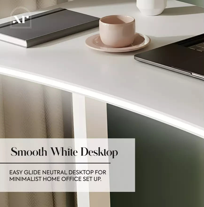 XR Living Oka RGB LED App Control Office Desk 110x55cm White | Gaming Computer