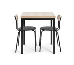 Zayn Wood Effect Dining Table & 2 Black Chairs