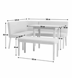 Home Conny Corner Dining Set Natural | Space Saving Kitchen Dining Furniture Set