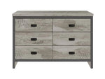 Boston Grey Wood Effect 3+3 Drawer Chest of Drawers | Bedroom Storage Furniture