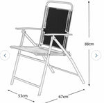 Home Atlantic 4 Seater Folding Metal Patio Set - Black | Outdoor Garden Dining