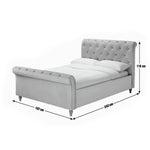 Harrogate Kingsize Velvet Bed Frame - Silver | Luxury Bedroom Style