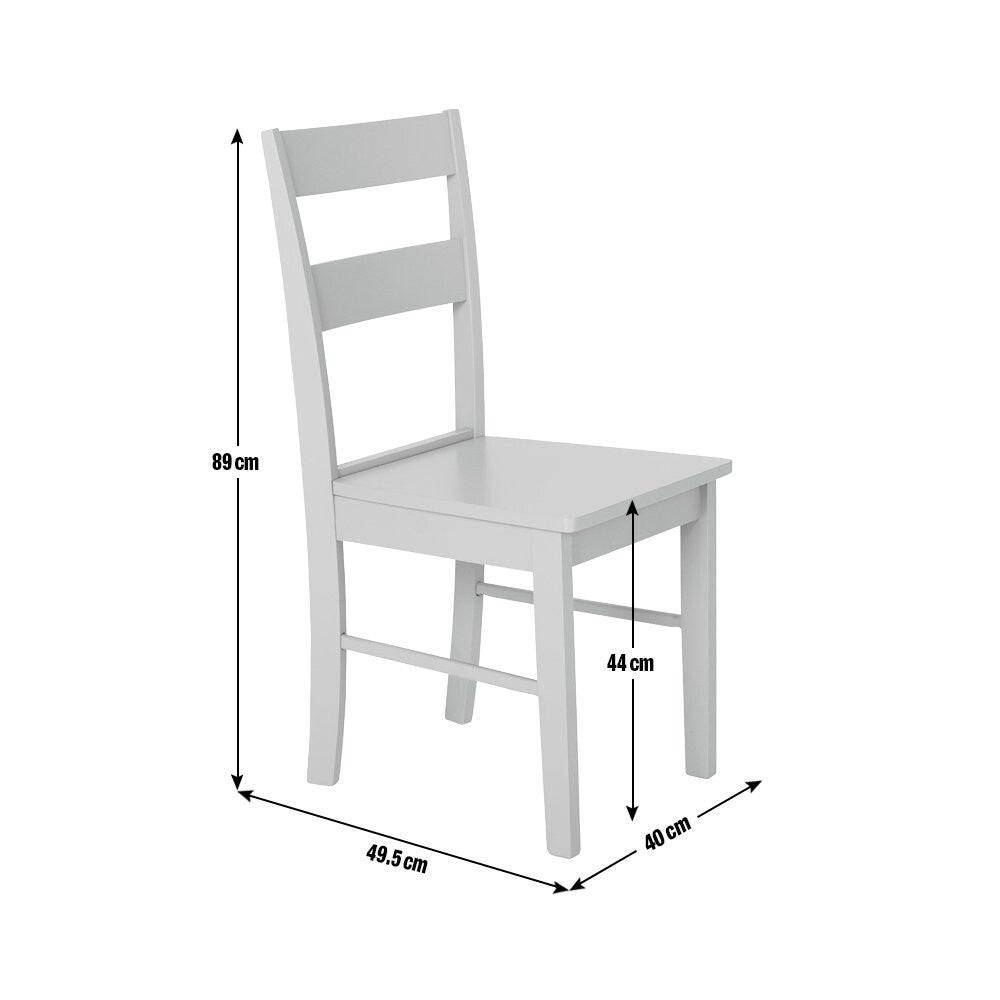 Chicago Pair of Solid Wood Dining Chair- Grey & Oak