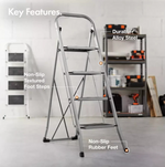 VonHaus 4 Tread Foldable Step Ladder | Folding Household Stepladder