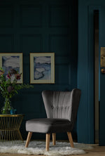 Habitat Alexis Velvet Cocktail Chair - Charcoal