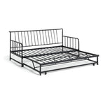 Kanso Metal Guest Bed with Trundle - Black | space-saving guest bed