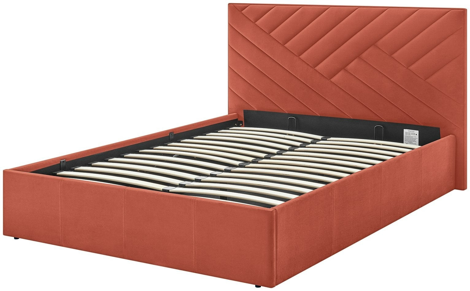 Home Luca Small Double End Lift Ottoman Bed - Orange | Space-saving ottoman bed