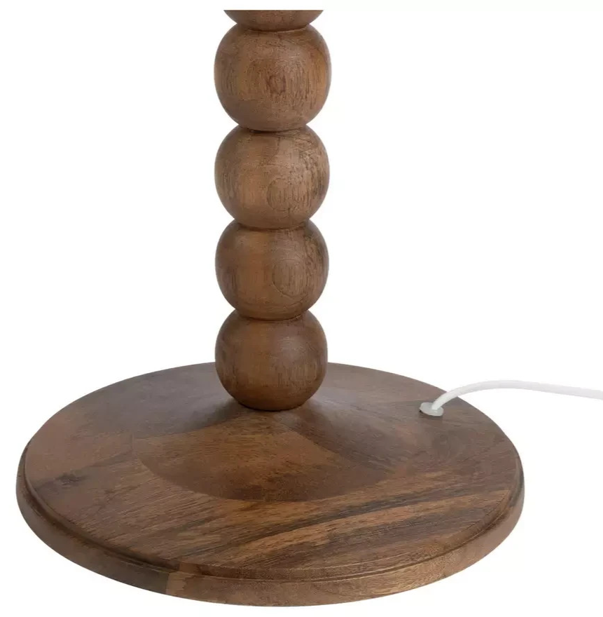 Bobbin Mango Wood Floor Lamp Base Walnut | Decorative Lighting Stand