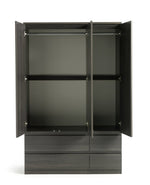 Home Jenson 3 Door 4 Drawer Wardrobe - Black | Organized Living Space