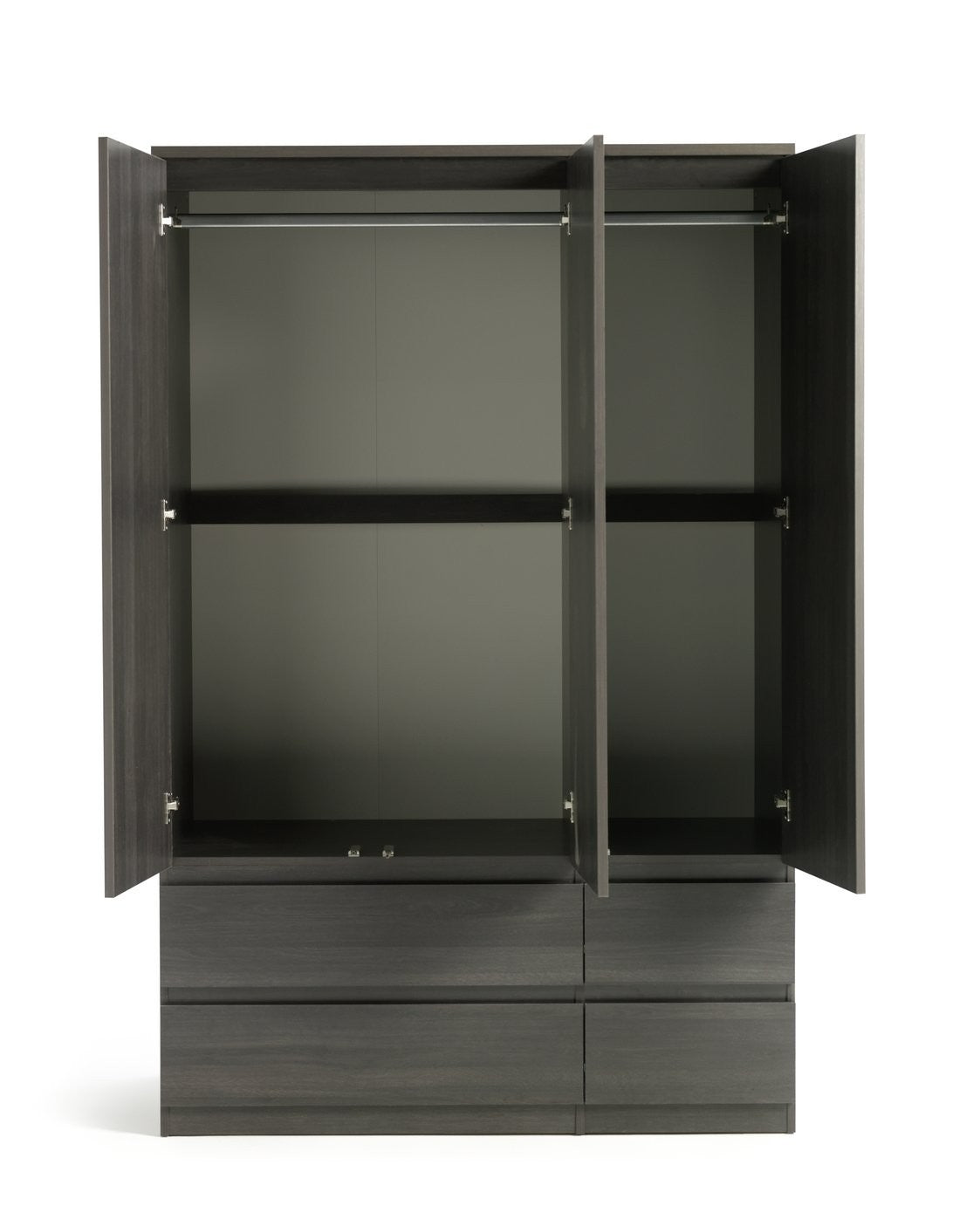 Home Jenson 3 Door 4 Drawer Wardrobe - Black | Organized Living Space
