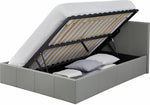 Lavendon Small Double Side Open Ottoman Bed- Grey | Modern Space-Saving Bed