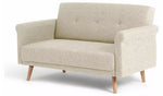 Home Evie Fabric 2 Seater Sofa Natural | Modern Living Room Seating Furniture