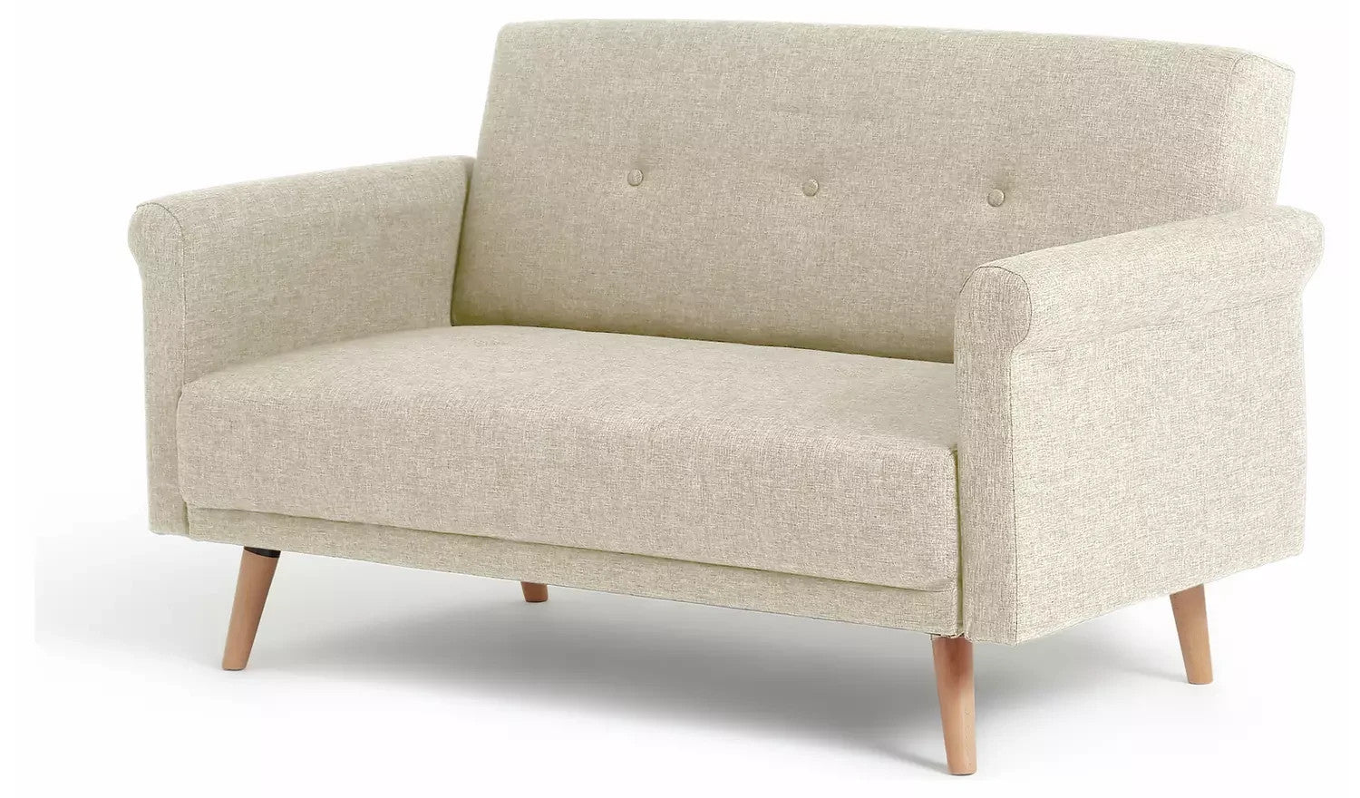 Home Evie Fabric 2 Seater Sofa Natural | Modern Living Room Seating Furniture