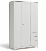 Home Scandinavia 3 door 3 Drawer Wardrobe - White ( B Grade )