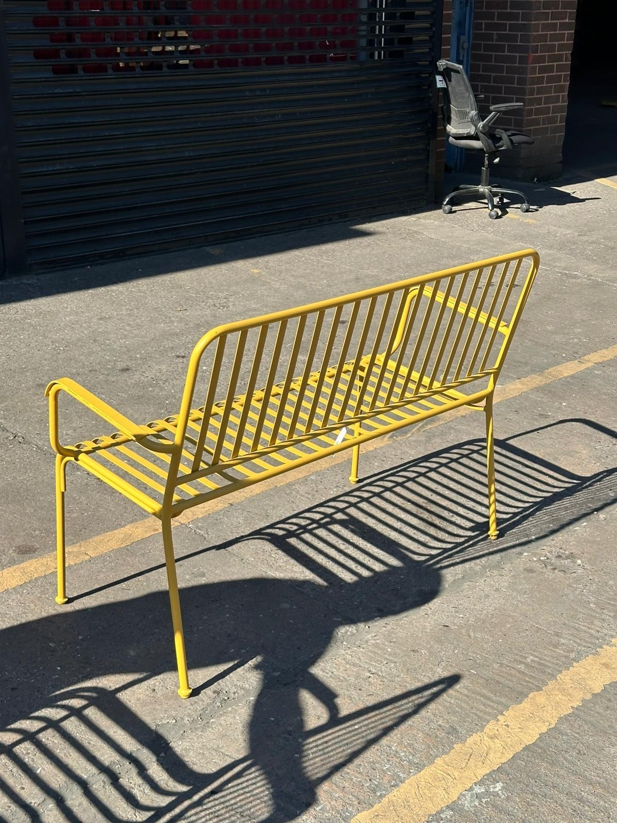 Indu 2 Seater Metal Garden Bench - Yellow