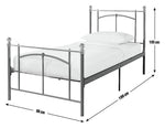 Yani Single Metal Bed Frame - Black | Kids Bedroom Furniture Guest Sleep Frame