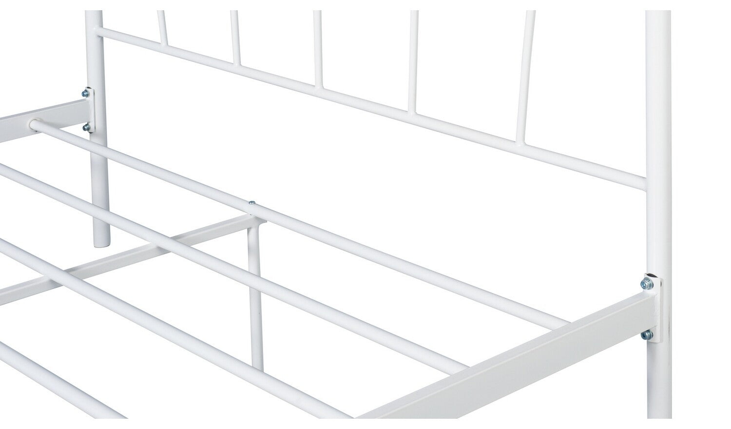 Home Fleur Kingsize Metal Bed Frame - White | Sturdy Durable Mattress Support